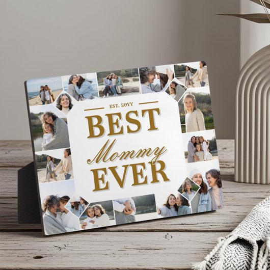 Custom Best Mummy Ever Family Photo Collage Gift Fotoplaat