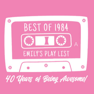 Custom Best of 1984 40e verjaardag cassette T-shirt