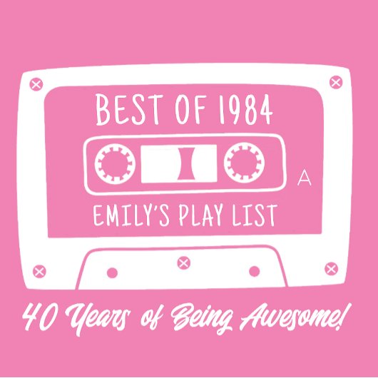 Custom Best of 1984 40e verjaardag cassette T-shirt