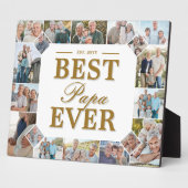 Custom Best Papa Ever Unqiue Family Photo Collage Fotoplaat (Zijkant)