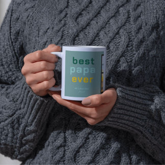 Custom Best Papa Framework with Heartfelt Message Koffiemok