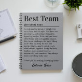 Custom Best Team Appreciation Employee Thank You Notitieboek