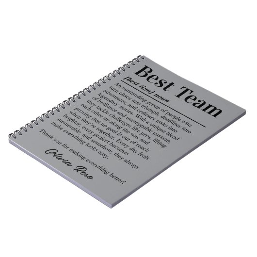 Custom Best Team Appreciation Employee Thank You Notitieboek (Linkerzijde)