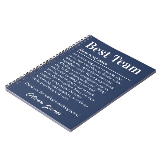 Custom Best Team Definition Employee Appreciation Notitieboek (Linkerzijde)