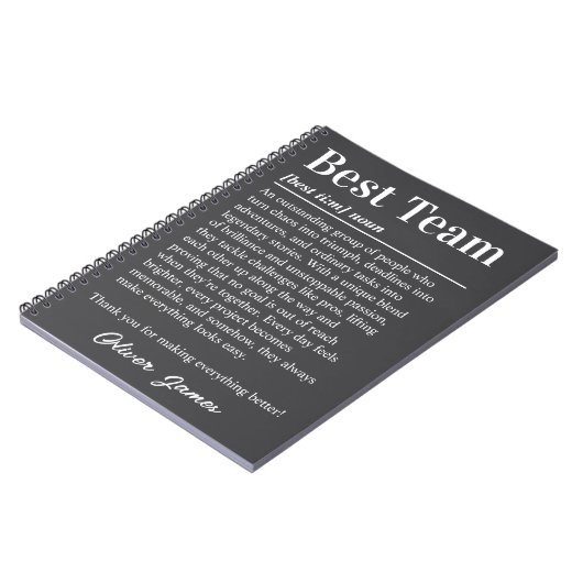 Custom Best Team Definition Employee Appreciation Notitieboek (Linkerzijde)