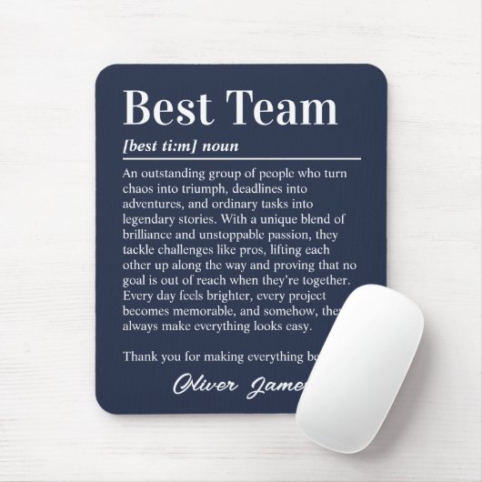 Custom Best Team Definition Professional Muismat (Met muis)