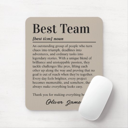 Custom Best Team Definition Teamwork Muismat (Met muis)