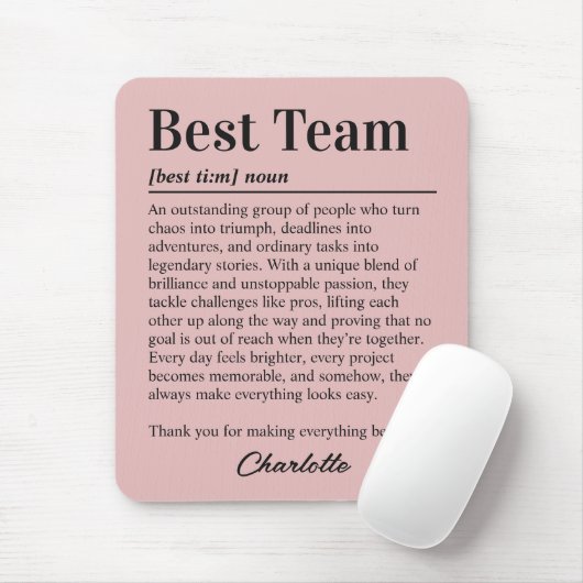 Custom Best Team Definition Thank You Team Muismat (Met muis)