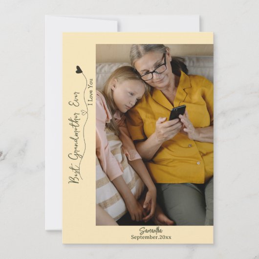 Custom Beste Grootmoeder Ooit foto Vakantie Kaart (Voorkant)