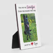 Custom Beste hond opa cadeau foto plaque Fotoplaat (Zijkant)