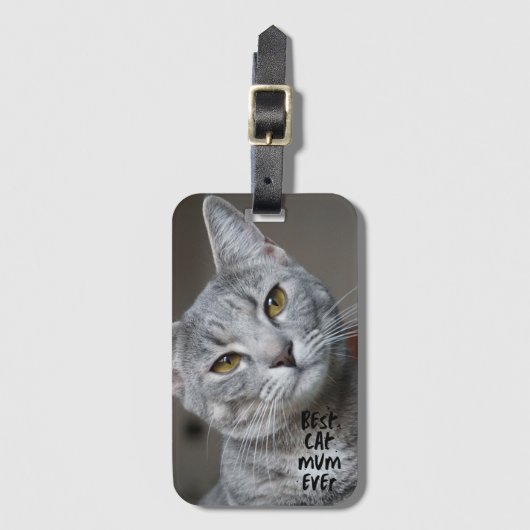 Custom Beste kat mam ooit moderne trendy kat foto Bagagelabel (Voorkant (verticaal))