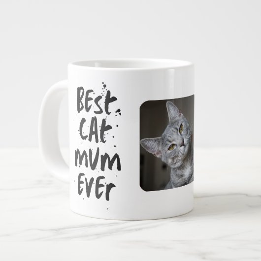 Custom Beste kat mam ooit moderne trendy kat foto Grote Koffiekop (Links)