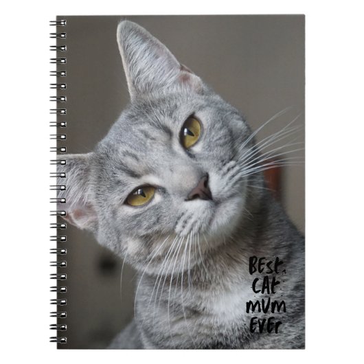 Custom Beste kat mam ooit moderne trendy kat foto Notitieboek (Voorkant)