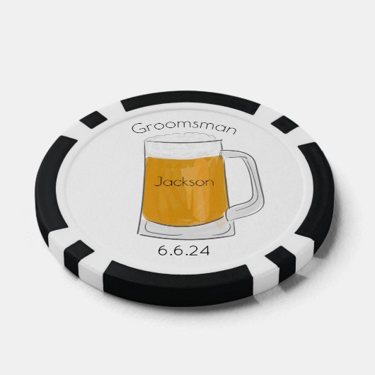 Custom Beste Man Groomsman Bier Bruiloft Poker Chips (Enkel)