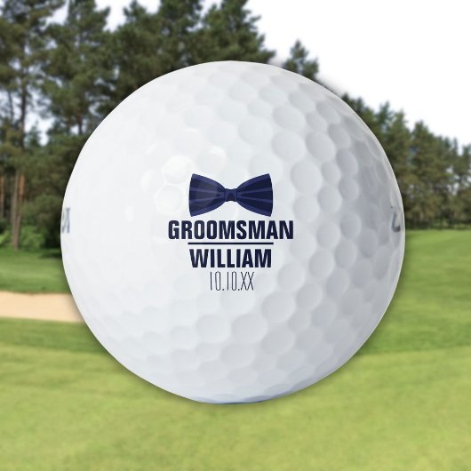 Custom Beste Man Groomsman Marine Blauw Bruiloft Golfballen
