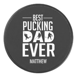 Custom Beste Pucking Papa Ooit Gelukkig Vaderdag Hockey Puck