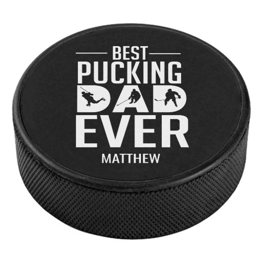 Custom Beste Pucking Papa Ooit Gelukkig Vaderdag Hockey Puck (3/4)