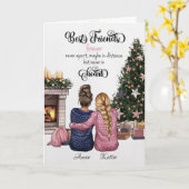 Custom Beste Vriend Portret Kerstmis Kaart (Gele Bloem)