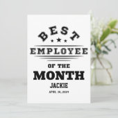 Custom Beste werknemer van de maand jaar Job Award Kaart (Staand voorkant)