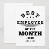 Custom Beste werknemer van de maand jaar Job Award Kaart (Voorkant / Achterkant)