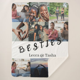 Custom Bestie Pictures & Name Cozy Throw