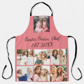 Custom Bestie Sister Chef sinds 20XX 7 foto Schort (Voorkant)