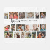 Custom Besties 18 Photo Collage Fleece Deken (Voorkant (Horizontaal))
