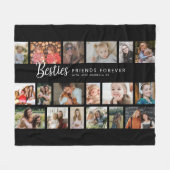 Custom Besties 18 Photo Collage Fleece Deken (Voorkant (Horizontaal))