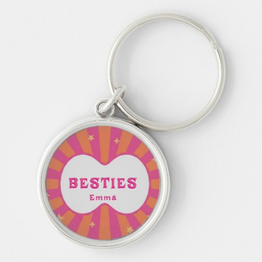 Custom Besties Forever Heart Keychain (Voorkant)