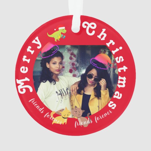 CUSTOM Besties Merry Kerstmis Ornament (achterkant)