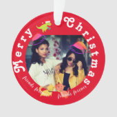 CUSTOM Besties Merry Kerstmis Ornament (voorkant)