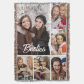 Custom "Besties" Photo Collage  Deken (Voorkant Verticaal)
