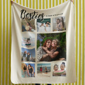 Custom Besties Photo Cream Collage Fleece Deken