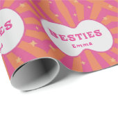 Custom "Besties" Sunburst Personalized Pillow – Em Cadeaupapier (Rol Hoek)