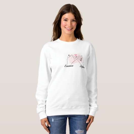 Custom Besties Sweatshirt, Beste Vrienden Gift Trui (Voorkant volledig)