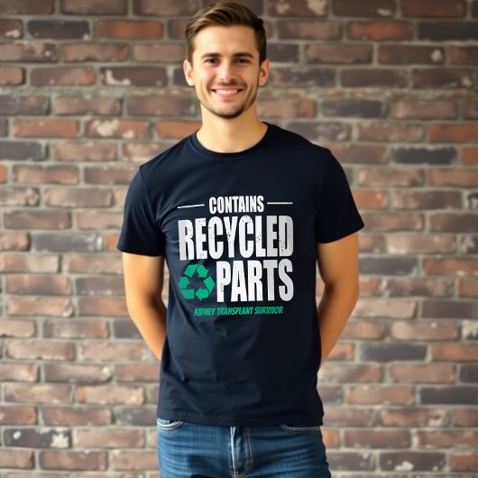 Custom bevat gerecyclede onderdelen transplantatie t-shirt