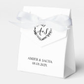 Custom Bewaar de datum met hartkrans Bedankdoosjes (Voorkant Zijde)