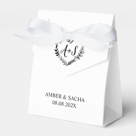 Custom Bewaar de datum met hartkrans Bedankdoosjes (Voorkant Zijde)