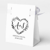 Custom Bewaar de datum met hartkrans Bedankdoosjes (Achterkant)