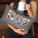 Custom BFF Besties Beste Vrienden Fotocollage Grij Kussen<br><div class="desc">Vier uw vriendschap met uw BFF met deze aangepaste foto lumbale kussen. Moderne gedurfde typografie toont 3 van uw favoriete foto's van u en uw beste vriend ooit, evenals een gemakkelijk aanpasbare offerte op de voorkant. Op de achterkant is ruimte voor je namen, een ander bericht, of je vriendschap tijdlijn....</div>