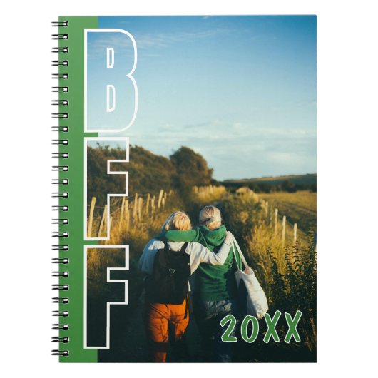 Custom BFF Photo Illusion Green Notebook Notitieboek (Voorkant)