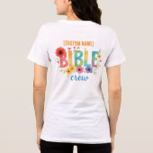 Custom Bible Crew - Rainbow Floral Christian Team Tri-Blend Shirt (Achterkant)