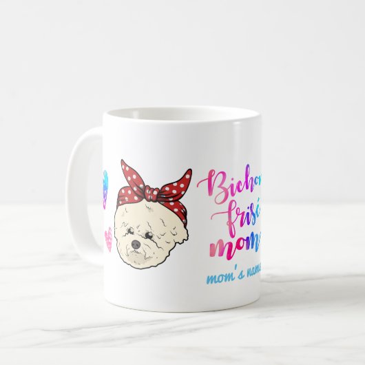 Custom Bichon Frisé Ma Cute Gift Koffiemok (Voorkant links)