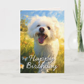 Custom Bichon Frise Verjaardag Kaart (Voorkant)