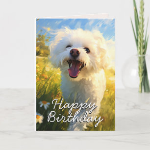 Custom Bichon Frise Verjaardag Kaart