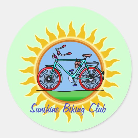 Custom Bicycling Club Logo Draag Ronde Sticker (Voorkant)