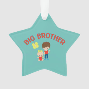 Custom Big Brother met Baby Sister Star Ornament