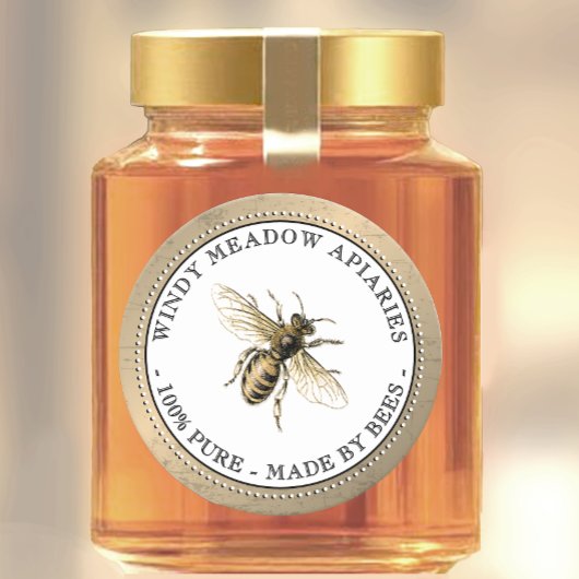 Custom bijenhouder product label gemaakt door bije