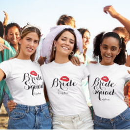 Custom bijten lippen bruid squad vrijgezellenfeest t-shirt