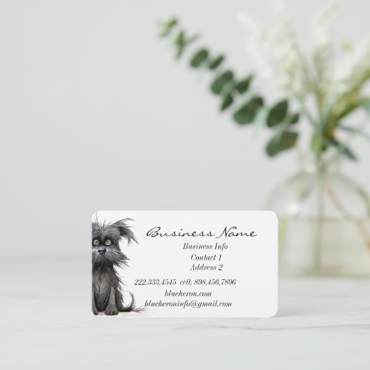 Custom Bike Sad Dog Puppy Art Visitekaartje (Staand voorkant)